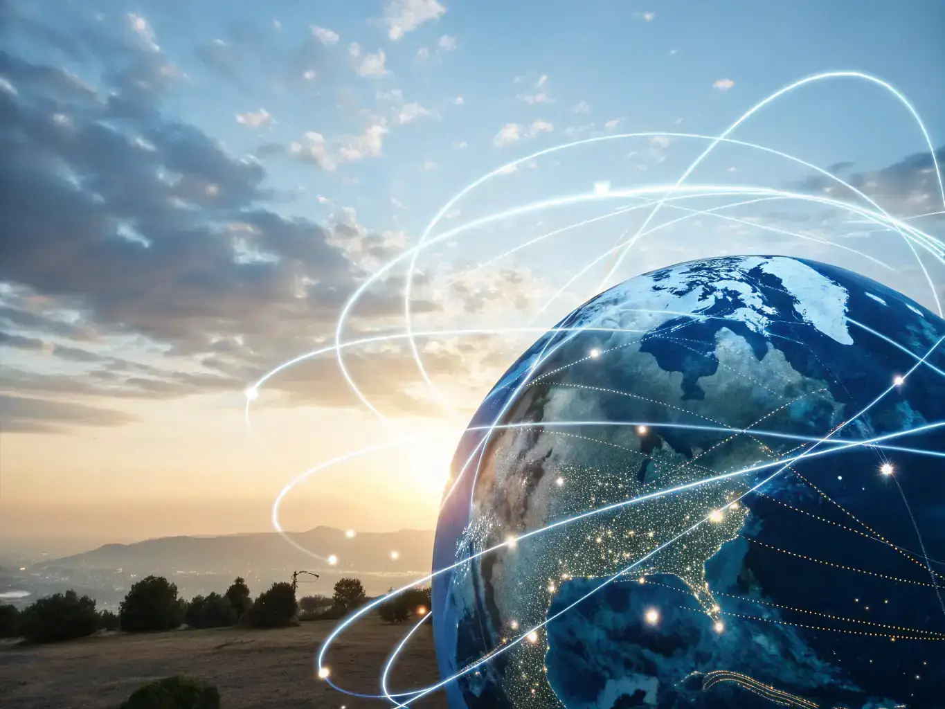 An image depicting a globe with network connections, representing the global reach and connectivity of various VPS providers.