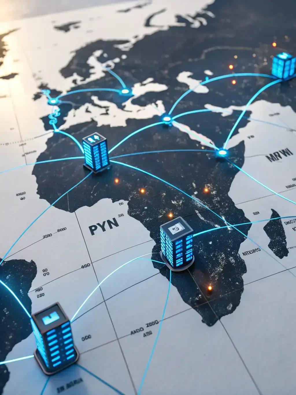 An image illustrating a global network of proxy servers, highlighting speed and accessibility.